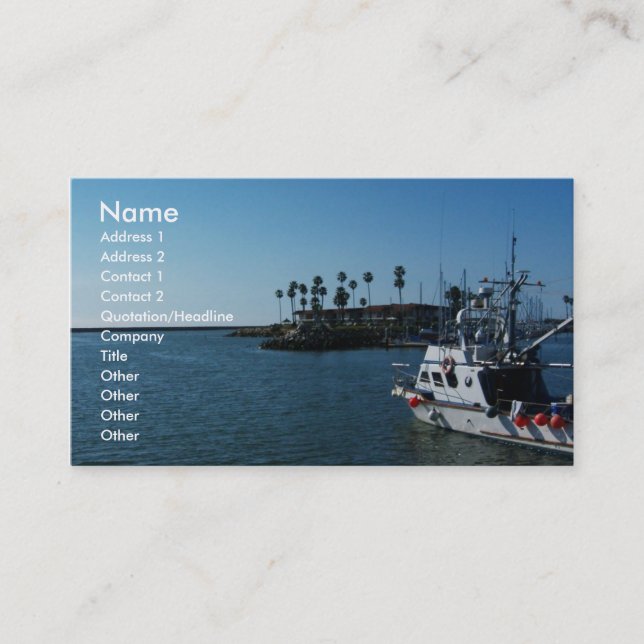 Boat at Oceanside, CA-Business cards (Front)