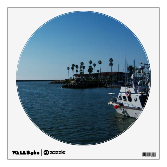 Boat at Oceanside CA Wall Decal (Front)