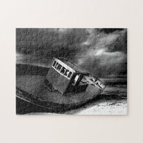 Boat at Rest on a Beach Jigsaw Puzzle