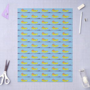 Boat at sea tissue paper