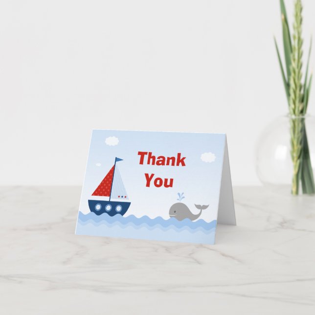 Boat Baby Shower Thank You Card (Front)