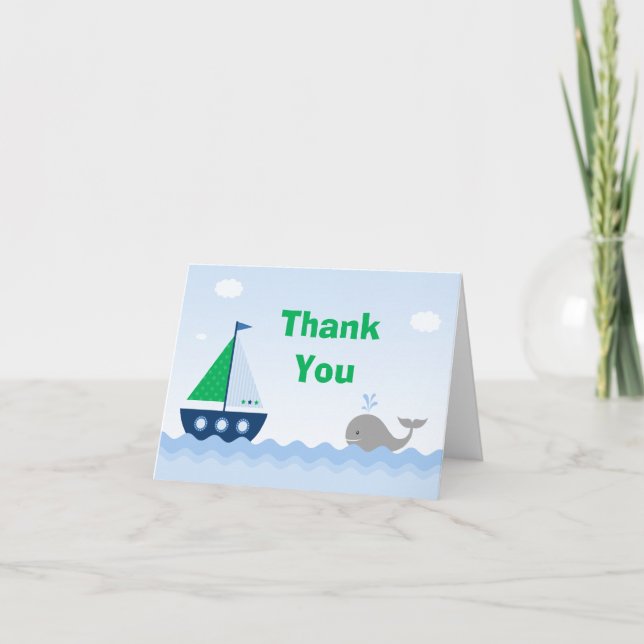 Boat Baby Shower Thank You Card (Front)