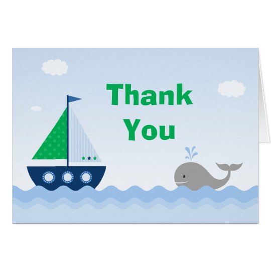 Boat Baby Shower Thank You Card