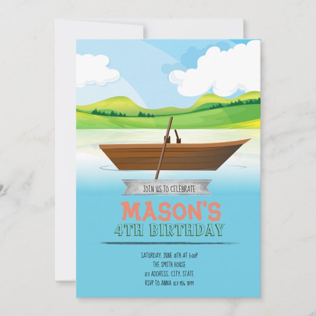 Boat Birthday party invitation (Front)