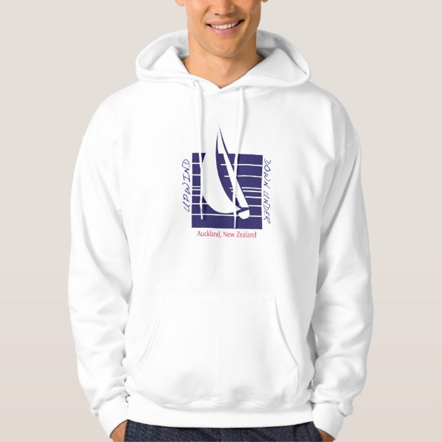 Boat Blue Square_UpDown Auckland t-shirt Hoodie (Front)