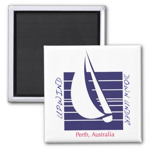 Boat Blue Square_UpDown Perth magnet