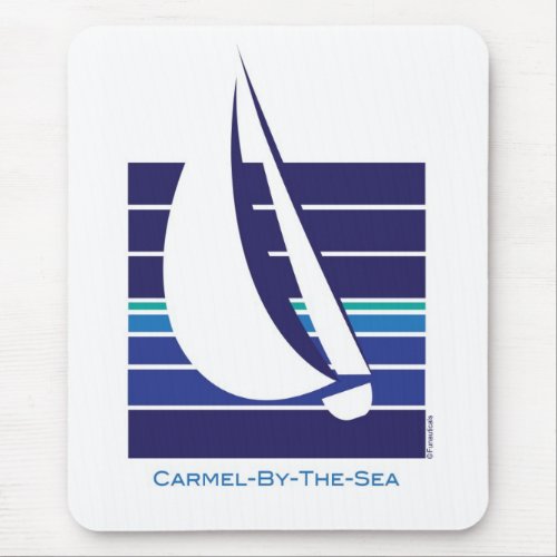Boat Blues Square_Carmel_by_the_sea mousepad