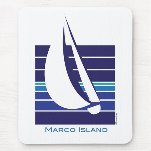 Boat Blues Square_Marco Island mousepad