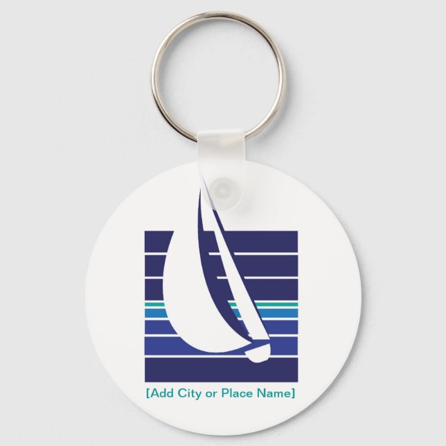 Boat Blues Square_Namedrop keychain (Front)