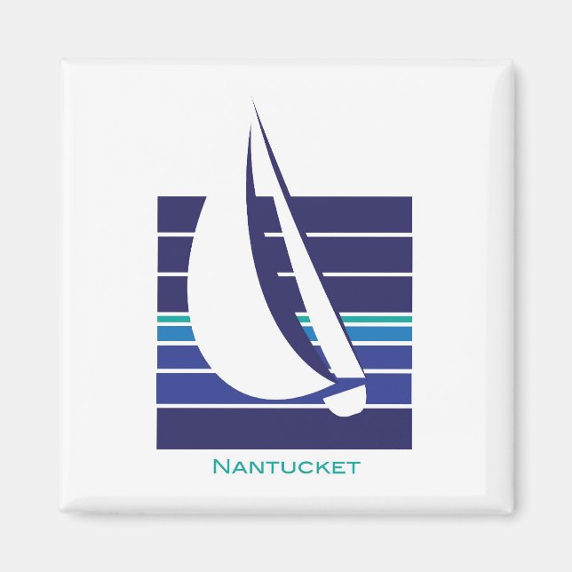 Boat Blues Square_Nantucket magnet (Front)