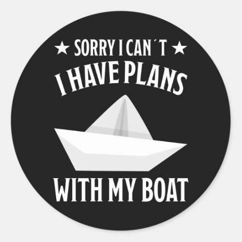 Boat Boating Funny Captain Design Skipper Gift Classic Round Sticker