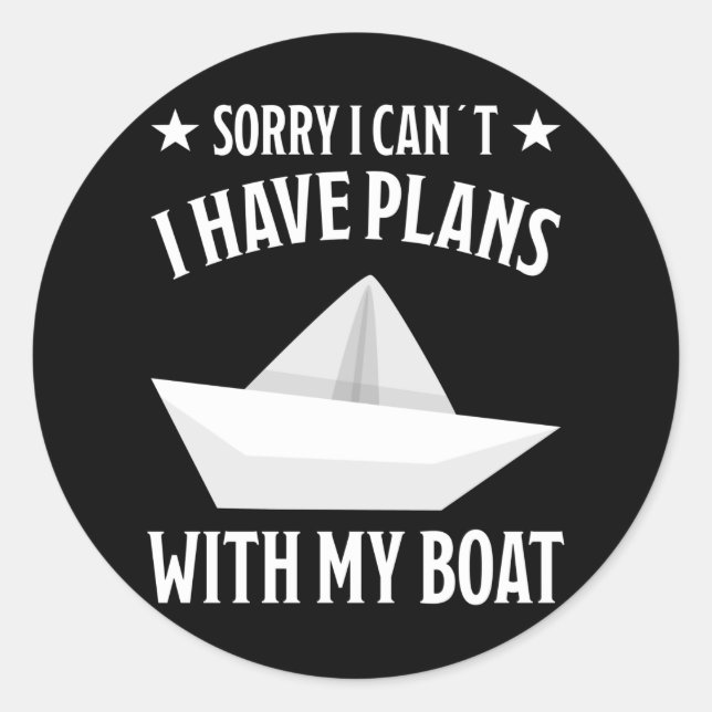 Boat Boating Funny Captain Design Skipper Gift Classic Round Sticker (Front)