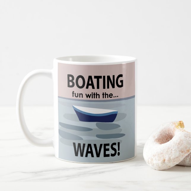 Boat Boating Sailing  Coffee Mug (With Donut)