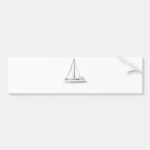 boat boating water wind waves ocean lake sea bumper sticker