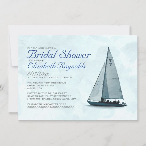 Boat Bridal Shower Invitations