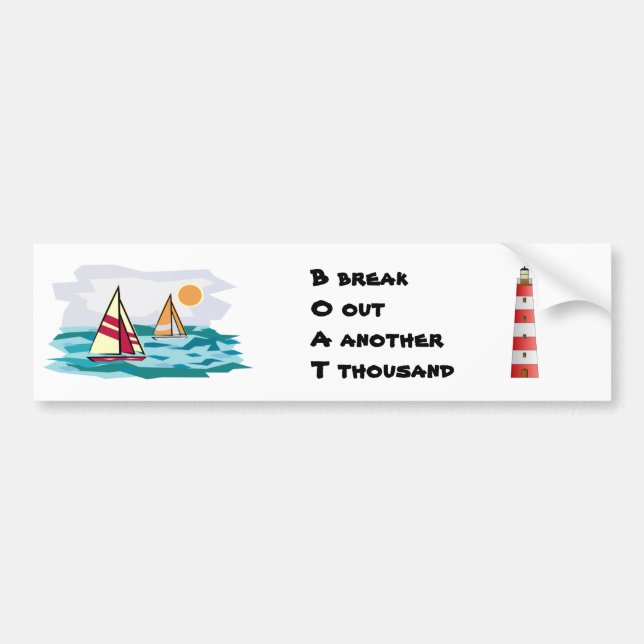 BOAT Bumper Sticker (Front)