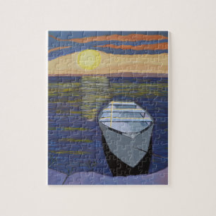 Boat by Shore Canvas Art Jigsaw Puzzle