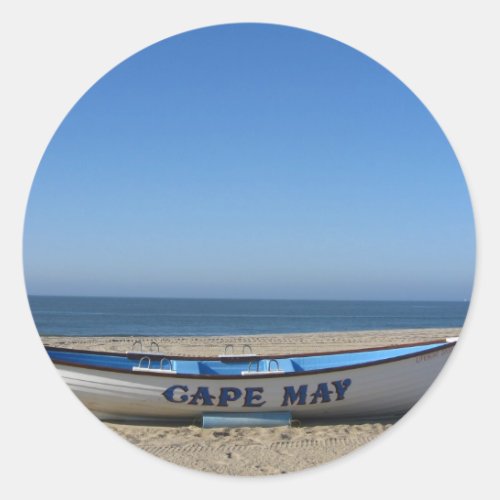 Boat  Cape May NJ Classic Round Sticker