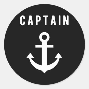 Boat Captain Anchor Sailer Sea Shipmaster Classic Round Sticker