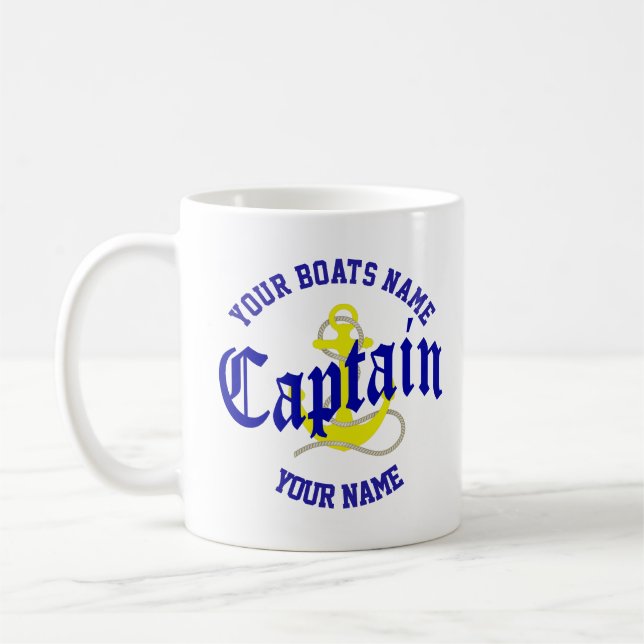 Boat Captain and anchor Coffee Mug (Left)