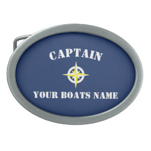 Boat captain and ships compass belt buckle