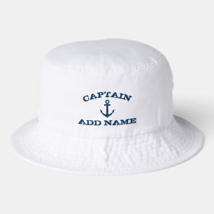 Boat captain bucket hat with nautical anchor logo