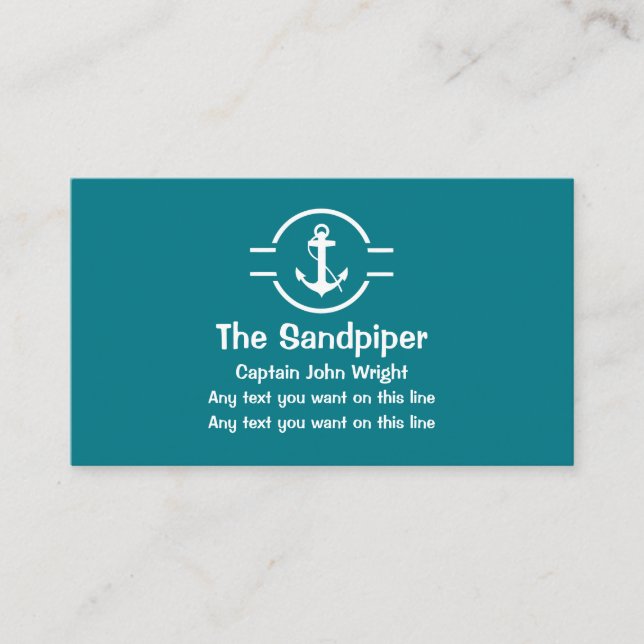 Boat Captain Business Cards (Front)