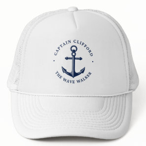 Boat Captain | Custom Name Anchor Trucker Hat