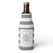 Boat Captain Customized Slate Grey Bottle Cooler Boat Captain Customized Slate Grey Bottle Cooler