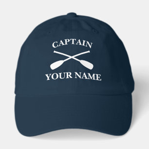 Boat captain hat with crossed rowing oars logo