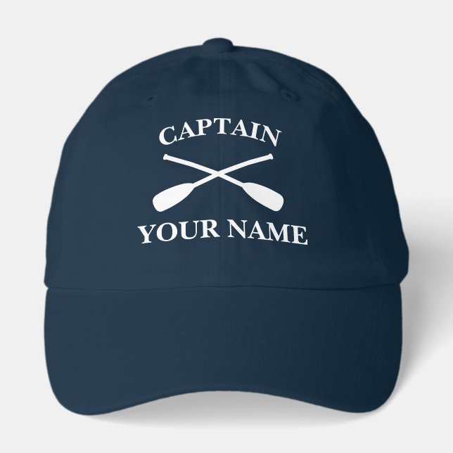Boat captain hat with crossed rowing oars logo (Front)