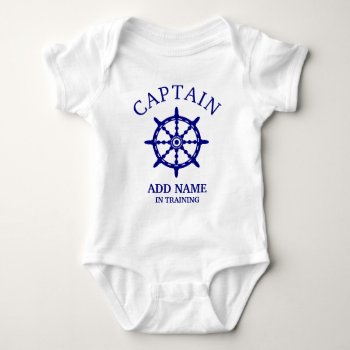 Boat Captain In Training (personalize Name) Light Baby Bodysuit by MalaysiaGiftsShop at Zazzle