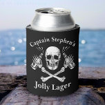 Boat Captain Jolly Lager Custom Beer Pirate Theme  Can Cooler at Zazzle