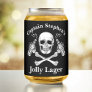 Boat Captain Jolly Lager Custom Beer Pirate Theme Can Glass