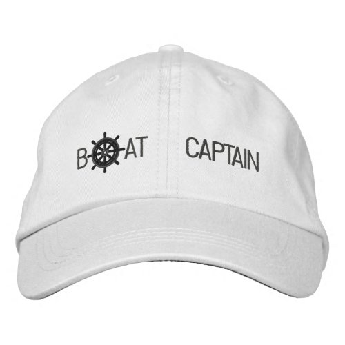 Boat Captain Nautical Ship Wheel Embroidered Baseball Cap
