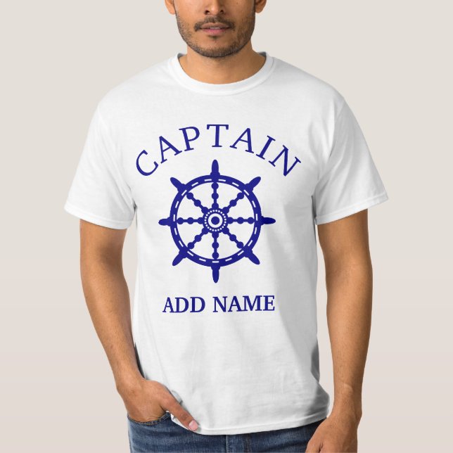 Boat Captain (Personalize Captain's Name) Light T-Shirt (Front)