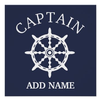 Boat Captain (personalize Captain's Name) Poster by MalaysiaGiftsShop at Zazzle