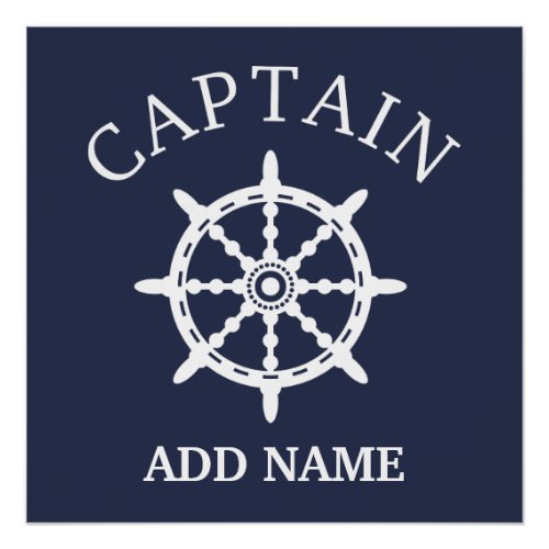 Boat Captain Personalize Captains Name Poster