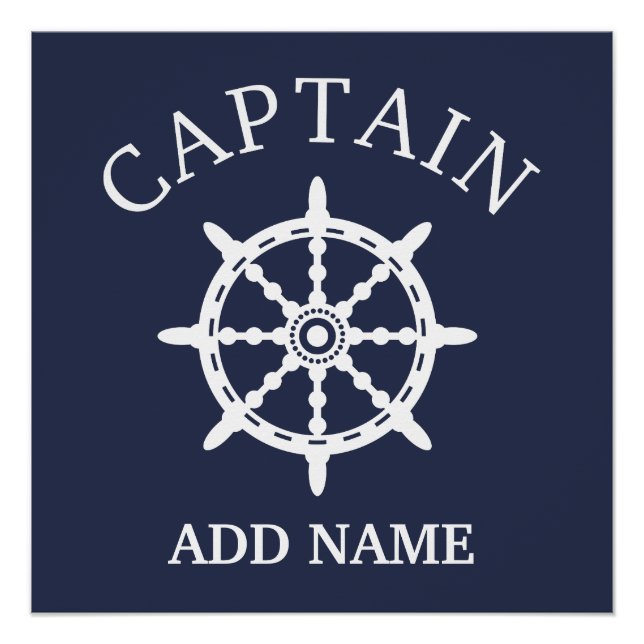 Boat Captain (Personalize Captain's Name) Poster (Front)