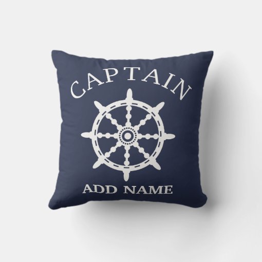 Boat Captain (Personalize Captain's Name) Throw Pillow | Zazzle