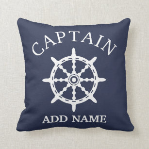Boat Captain (Personalize Captain's Name) Throw Pillow
