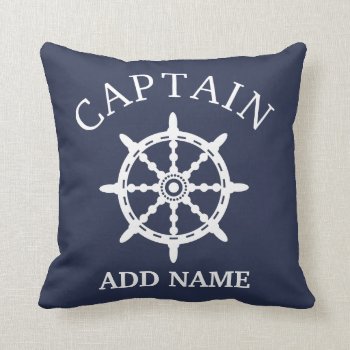 Boat Captain (personalize Captain's Name) Throw Pillow by MalaysiaGiftsShop at Zazzle