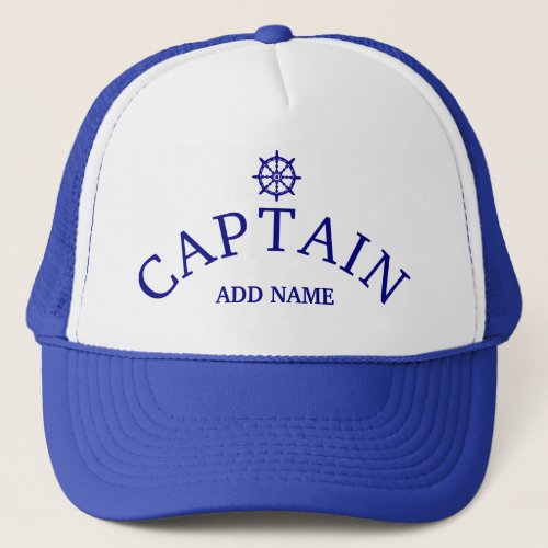 Boat Captain Personalize Captains Name Trucker Hat