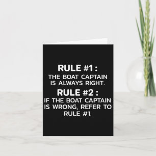 Boat Captain Rules Funny Boating  Card