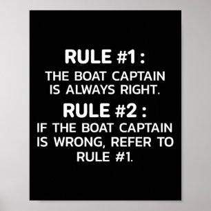 Boat Captain Rules Funny Boating  Poster