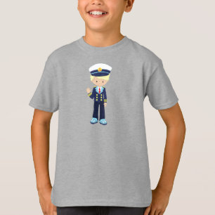 Boat Captain, Skipper, Cute Boy, Blond Hair T-Shirt