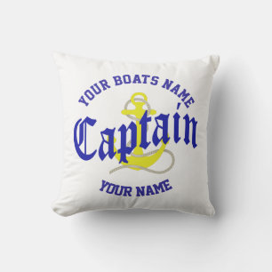 Boat Captain with anchor Outdoor Pillow