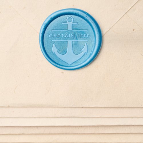 Boat Captain with Anchor Seal Wax Seal Sticker