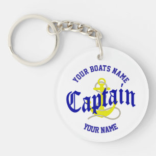 Boat captains anchor design keychain