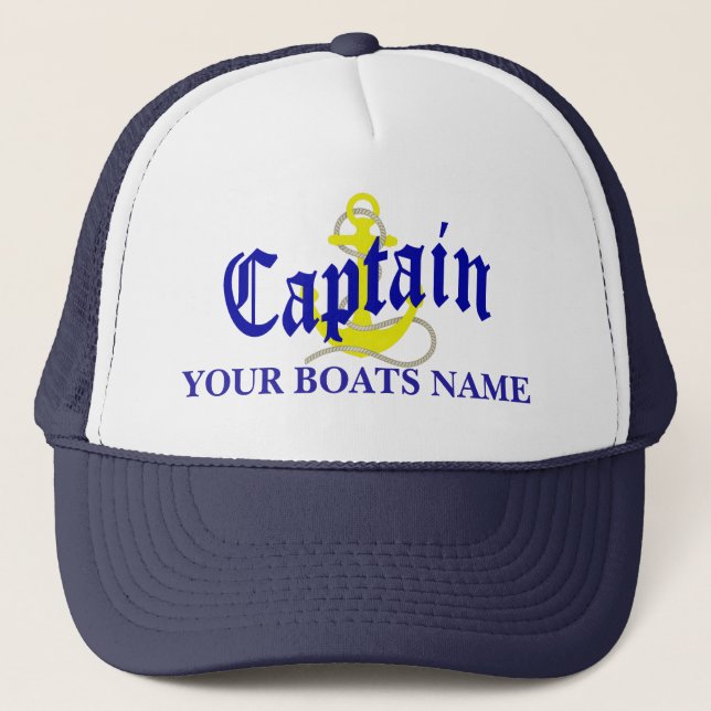 Boat Captains anchor Trucker Hat (Front)